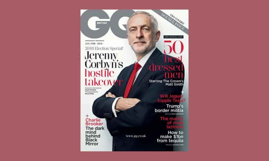 He’s got it covered … Jeremy Corbyn on the front of GQ. 
