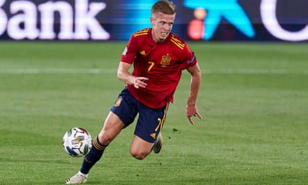 Dani Olmo in action for Spain