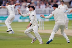 Rory Burns catches Wade off Broad's delivery.