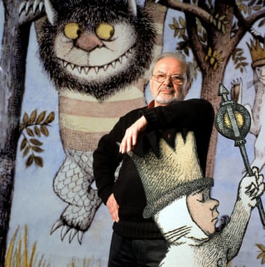 Another world … Maurice Sendak before a life-sized scene from his book Where the Wild Things Are.