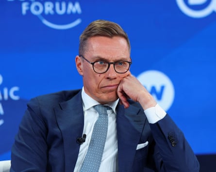 Finland’s president, Alexander Stubb, attends Davos.