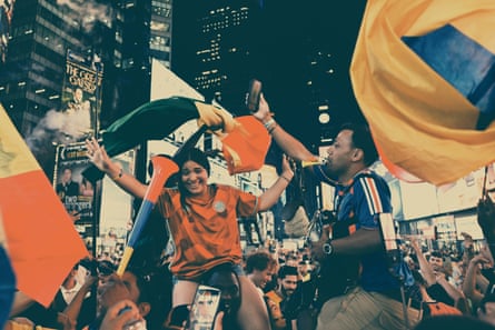 people sitting on people's shoulders