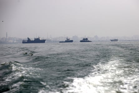 Commercial vessels remain anchored off Bandar Abbas. Commercial vessels remain anchored off Bandar Abbas.
