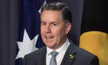 The Minister for Health and Aged Care Mark Butler at a press conference in the blue room of Parliament House