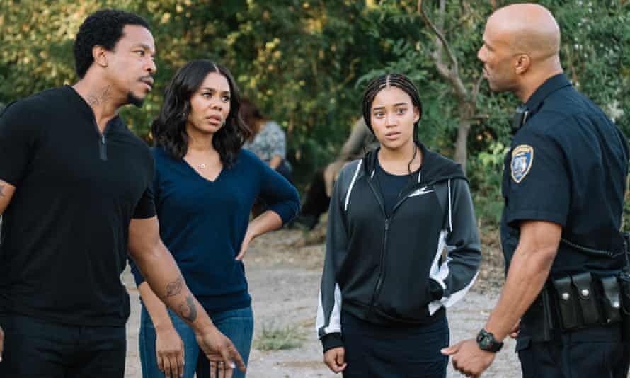 Not a fair cop: Russell Hornsby, Regina Hall, Amandla Stenberg and Common.