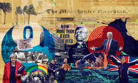 Montage illustration for Katharine Viner’s about The Guardian 15 Nov 2017