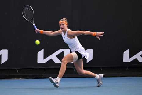 Karolina Muchova hits a shot