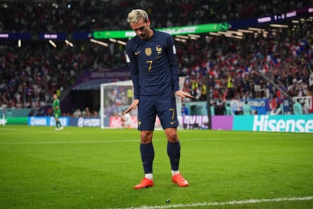 Antoine Griezmann gets his premature celebration on.