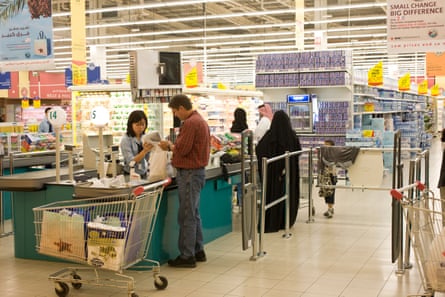 A supermarket in the capital, Doha. Women in Qatar can be asked to show their male guardian’s permission to work even though it is not required by law.