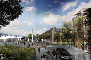 Illustration of the development around Peña Station