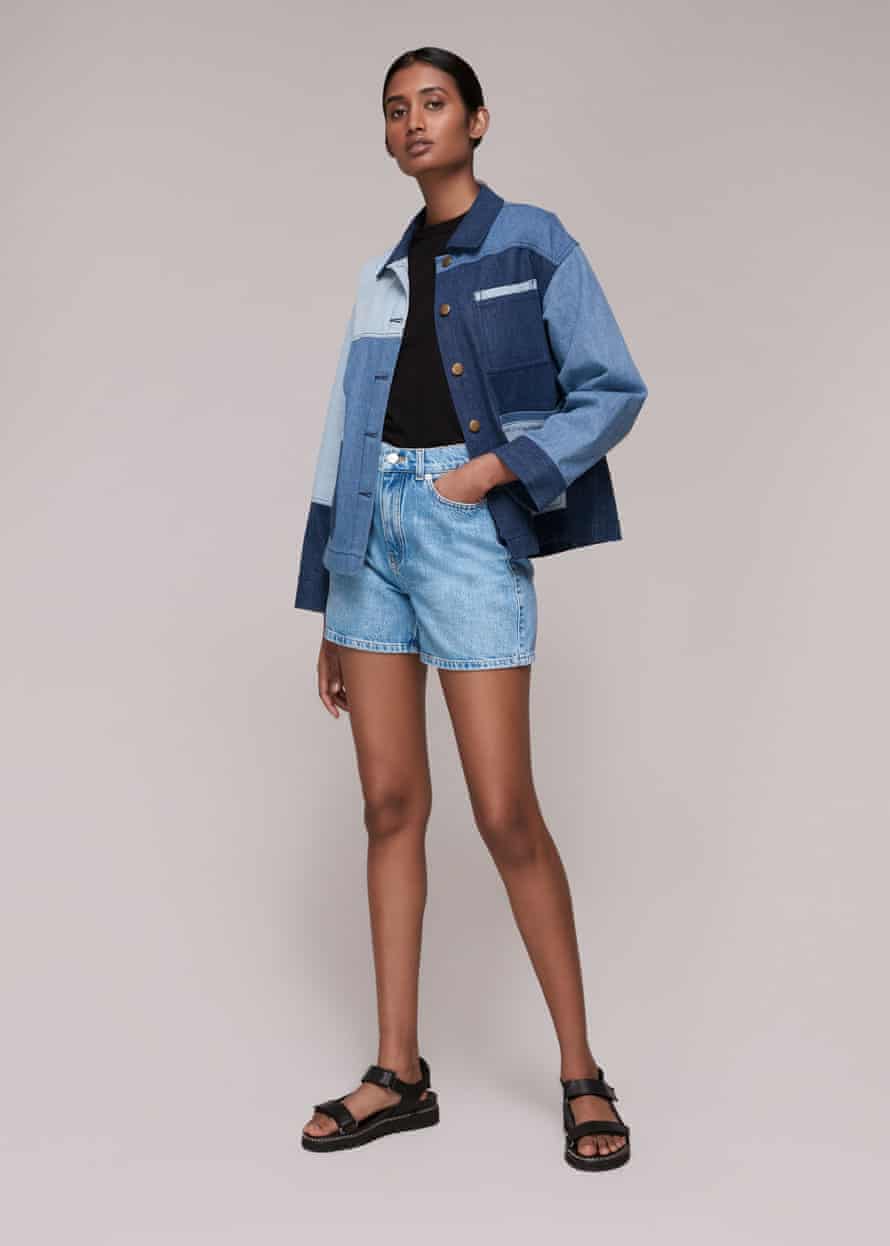 Best women’s shorts to wear summer 2022 blue high rise denim short shorts by Whistles