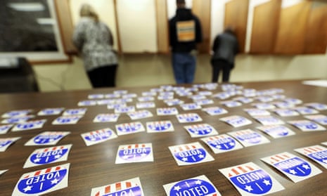 People vote in Kieler, Wisconsin, on 6 November 2018. 