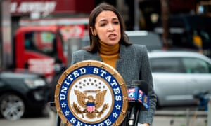 Alexandria Ocasio-Cortez in New York. ‘Unity isn’t a feeling,’ she said this week. ‘I think Biden can go further.’