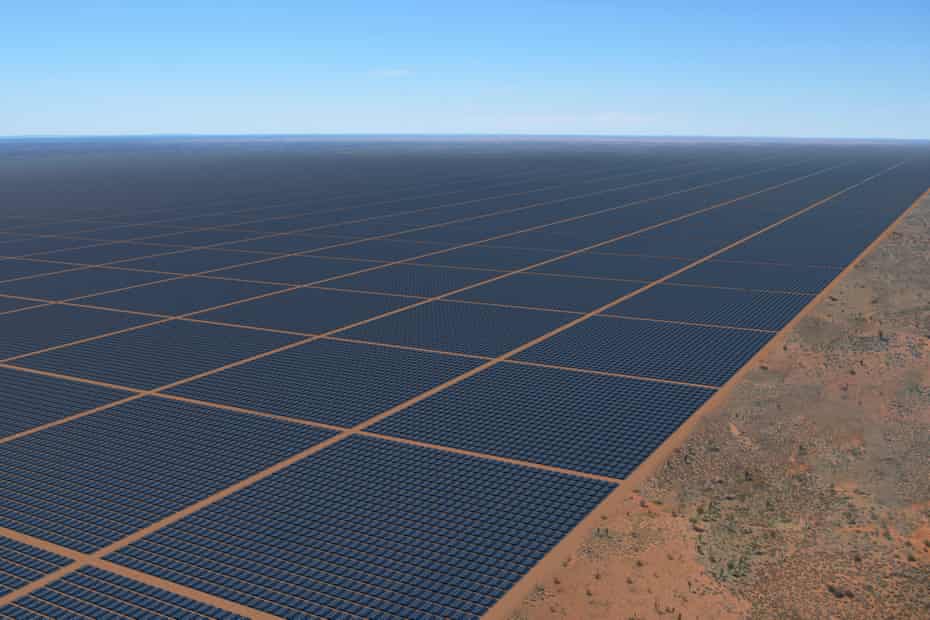 An artist’s rendition of the 10GW solar farm with battery storage at the Newcastle Waters cattle station about 750km south of Darwin.