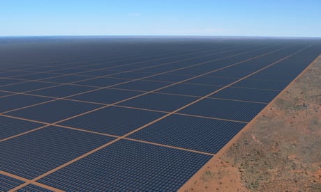 An artist's rendition of the Sun Cable solar farm