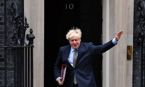 Boris Johnson waves as he leaves Downing Street