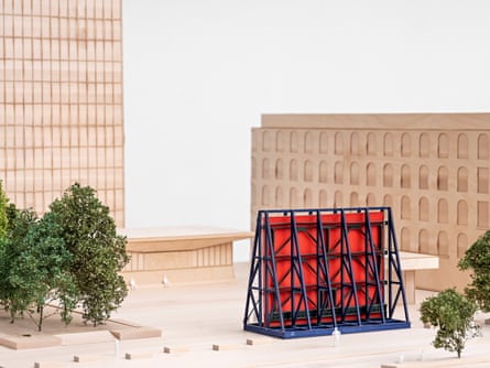 A model showing the work from behind, in situ in the Government Quarter.