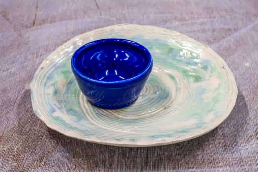 Rhik’s finished products – a bowl and a plate.