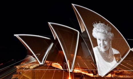 The Sydney Opera House is illuminated with a portrait of Queen Elizabeth II following her death