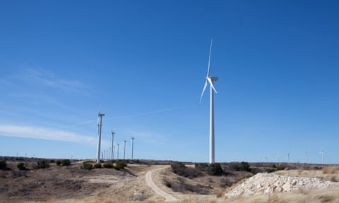 Turbines in a Texas wind farm pump energy to towns like Georgetown. While Texas is an oil-and-gas-centric state, Joey Romano, a solar farmer near Houston, believes it’s also perfect for renewable energy. 