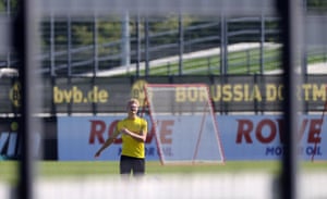 Dortmund’s Erling Haaland in training on Thursday.