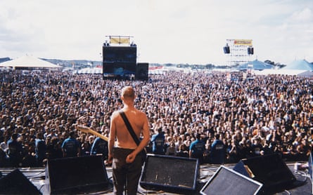 Moby on stage at Reading Festival, 1996