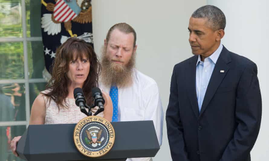 Jani Bergdahl speaks about the release of her son Sgt Bowe Bergdahl in the Rose Garden at the White House