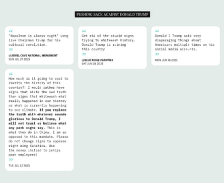 Slide 01 of theme analysis of QR codes responses at national parks. Guardian Design