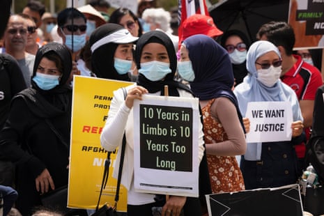 A 2022 protest in Canberra calling on the government to grant permanent protection to those on temporary protection visas