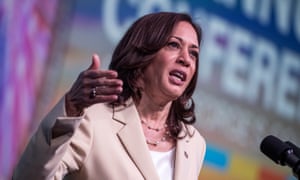 Kamala Harris delivers remarks during the National Association of Counties’ conference today.