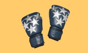 Gants de boxe Fabienna Chapot bleu marine et argent