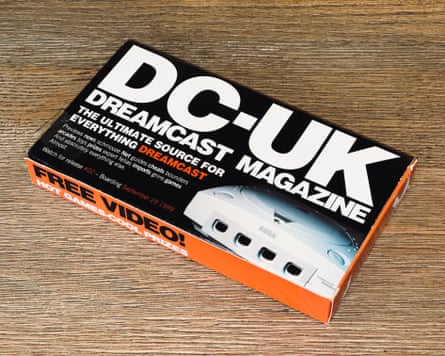 DC-UK Dreamcast Magazine on a wooden surface