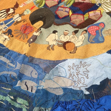 Tapestry in progress, by the Keiskamma Trust, Hamburg, Eastern Cape, South Africa from Eureka! at LDB