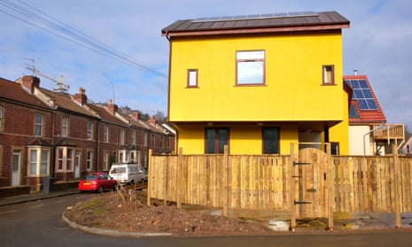 Self build eco-homes under construction in Bristol