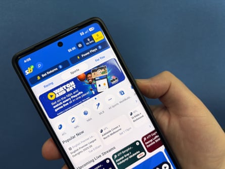 Sportsbet app on a mobile phone. Melbourne. Australia