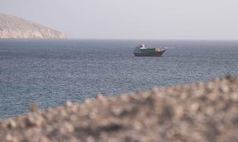 A vessel in the strait of Hormuz.