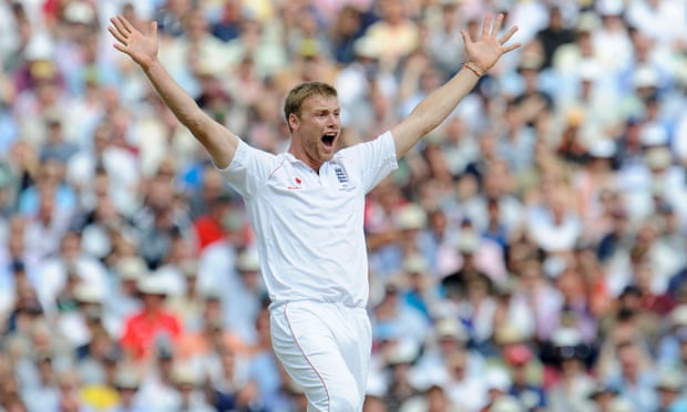 Flintoff during the 5th Ashes test match, England v Australia, at The Oval in 2009.