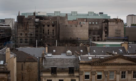 The damaged Mackintosh building after the second fire in June