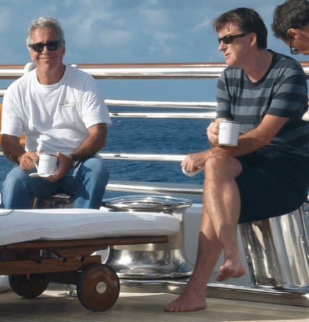 Jeffrey Epstein and Peter Mandelson on a boat.