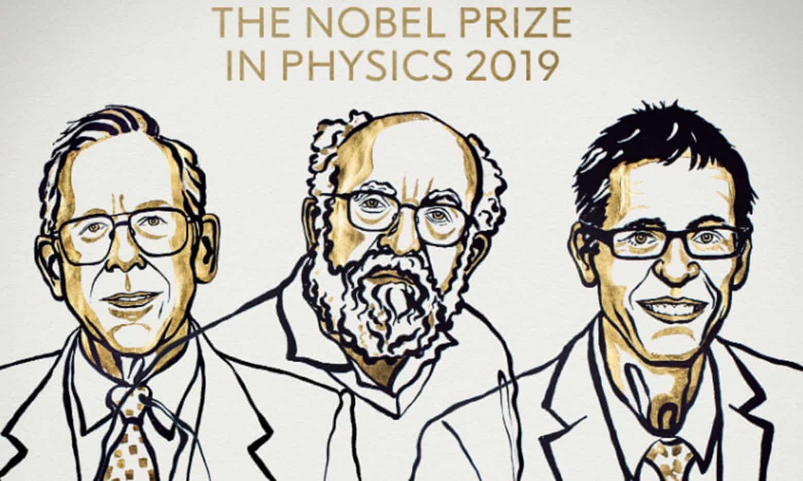 James Peebles, Michel Mayor and Didier Queloz have received the 2019 Nobel prize in physics Photograph: Niklas Elmehed/Royal Swedish Academy of Sciences