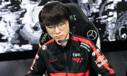 Esports star Lee Sang-hyeok, better known as Faker, competes in T1’s League of Legends team. 