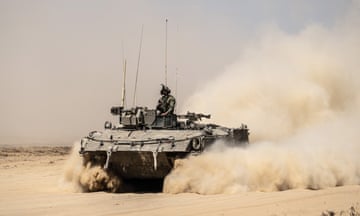 Israeli troops on the border with Gaza.