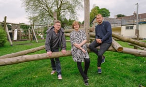 Andy Stokes, Pam Barrett and Darren Green in the park in Buckfastleigh they helped save.