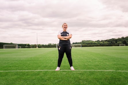 Emma Hayes at the Chelsea training ground in Cobham, Surrey