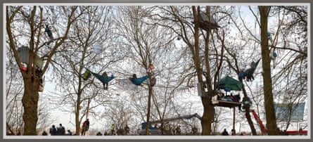 Shame about the view … protestors in Lüzerath, 2023.