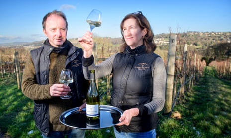 Fiona Shiner, owner of the Gloucestershire-based winemakers Woodchester Valley, with winemaker Jeremy Mount.
