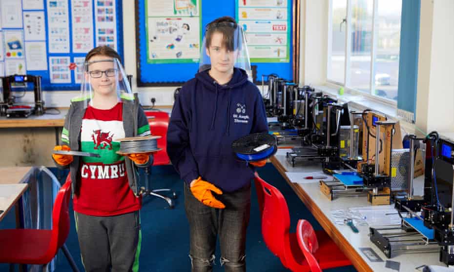 Isaac Sparey-Taylor, 11, and his brother, Joseph, 13, at the PPE Hwb Wrexham.