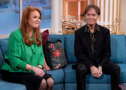 The Duchess of York, a guest presenter, with Cliff Richard on This Morning this month