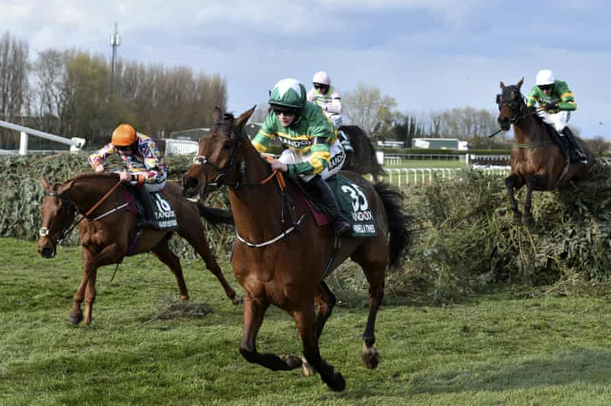 Rachael Blackmore leads Minella Times over the last fence on the way to winning the Grand National at Aintree in April.