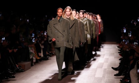 Models present creations from the Ferragamo autumn/winter 2024 collection during Milan fashion week.